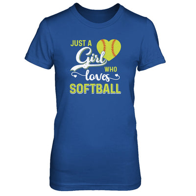 Just A Girl Who Loves Softball T-Shirt & Tank Top | Teecentury.com