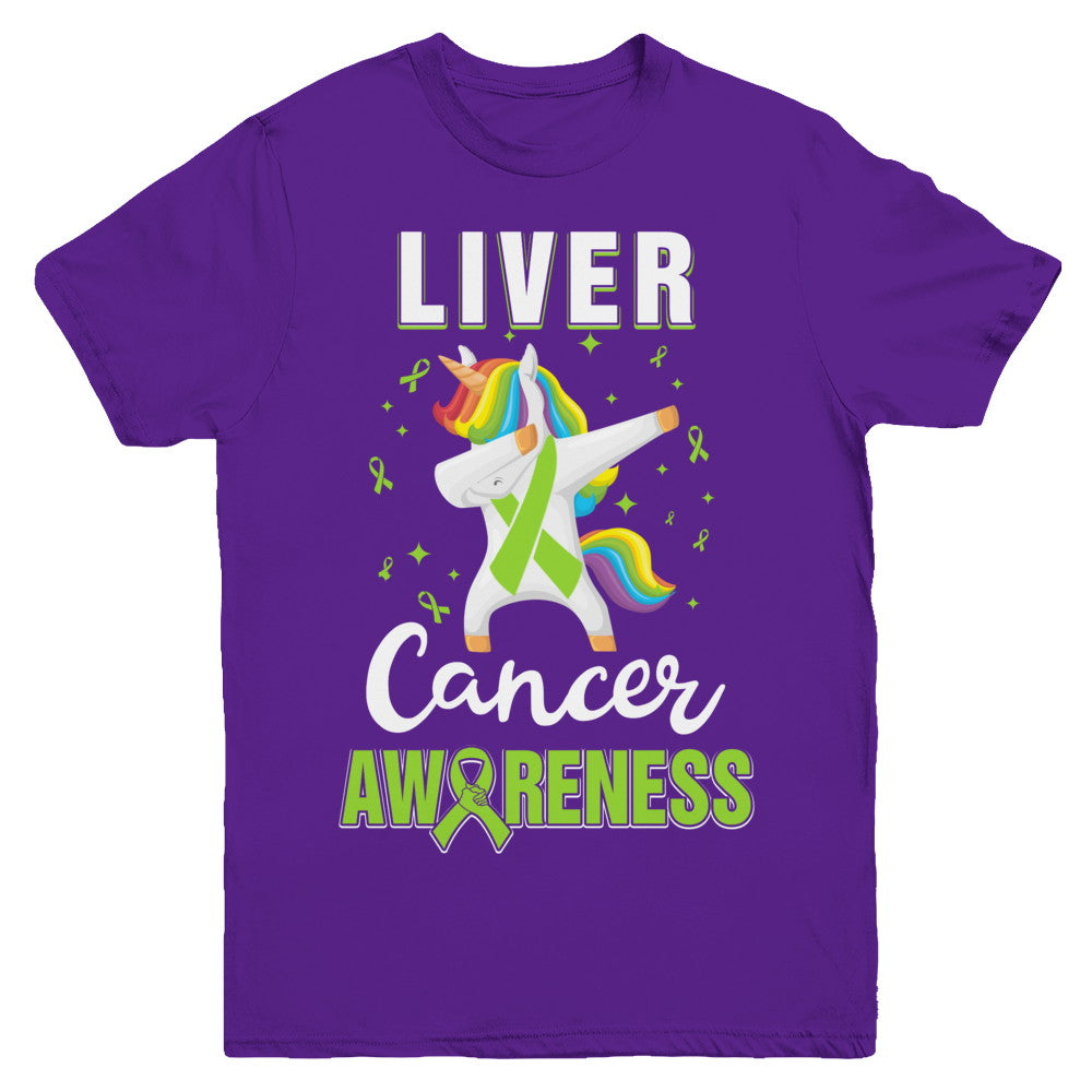 Inspirational Liver Cancer Awareness Unicorn Support Youth Youth Shirt | Teecentury.com