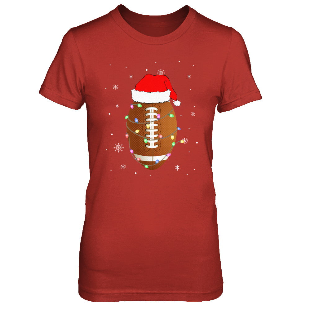 Santa Hat Football Christmas Gifts T-Shirt & Sweatshirt | Teecentury.com