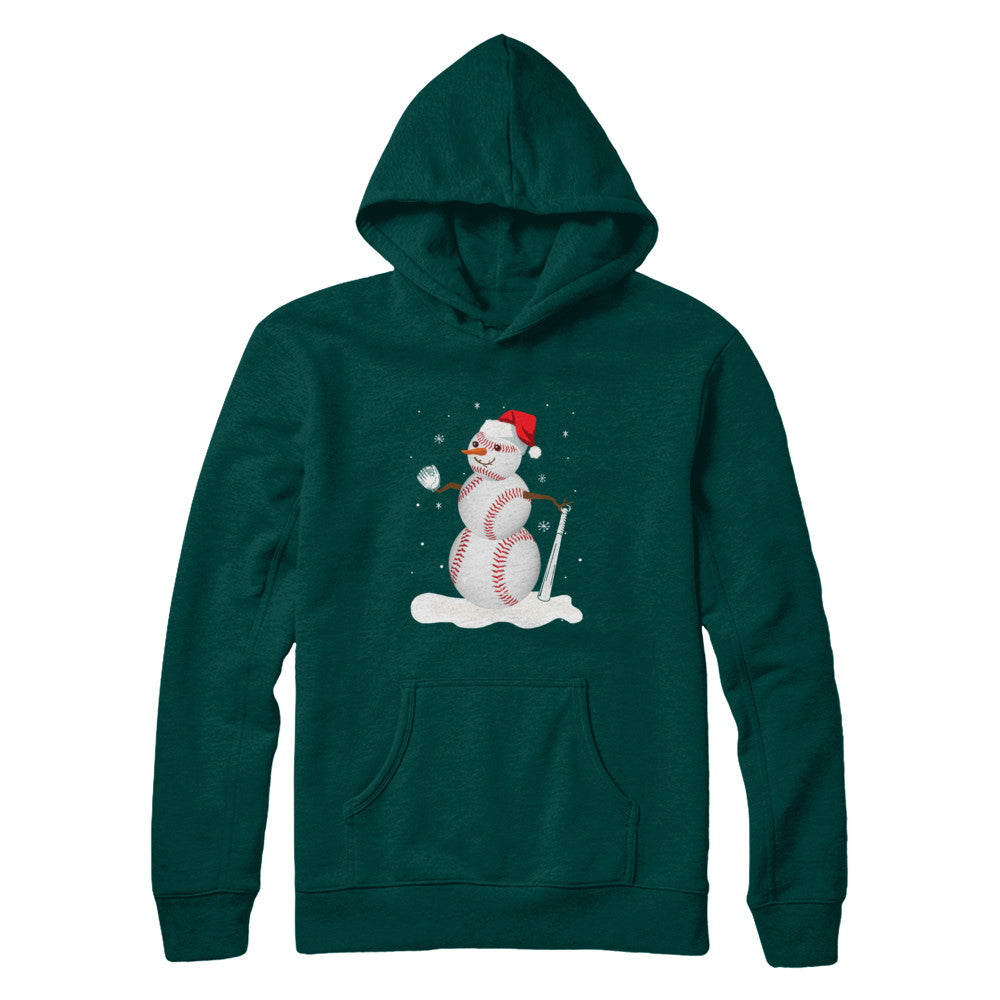 Christmas Baseball Snowman Christmas T-Shirt & Sweatshirt | Teecentury.com