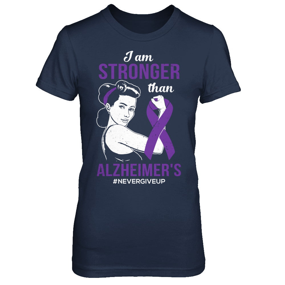 I Am Stronger Than Alzheimer's Awareness Support T-Shirt & Hoodie | Teecentury.com