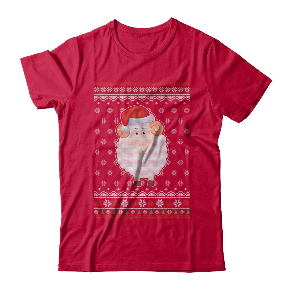 Pajamas Lamb Sheep Santa Hat Ugly Christmas Sweater T-Shirt & Sweatshirt | Teecentury.com