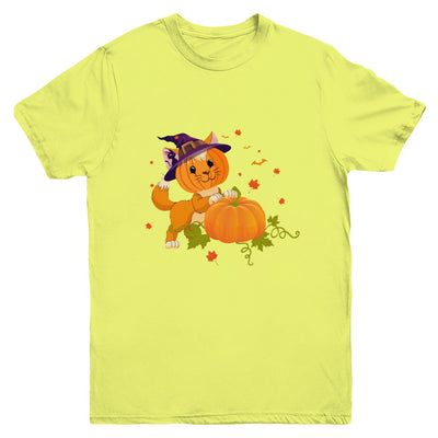 Funny Halloween Cat Pumpkin Costume Youth Youth Shirt | Teecentury.com