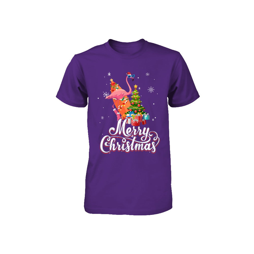 Flamingo Christmas Gift Merry Christmas Flamingo Youth Youth Shirt | Teecentury.com