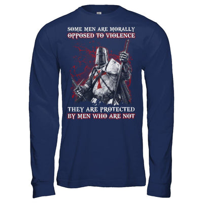 Knight Templar Men Opposed To Violence They Are Protected By Men Who Are Not T-Shirt & Hoodie | Teecentury.com