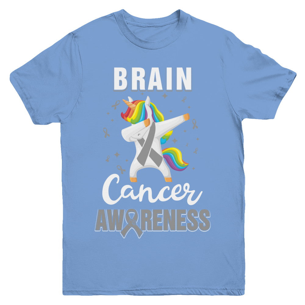 Inspirational Brain Cancer Awareness Unicorn Support Youth Youth Shirt | Teecentury.com