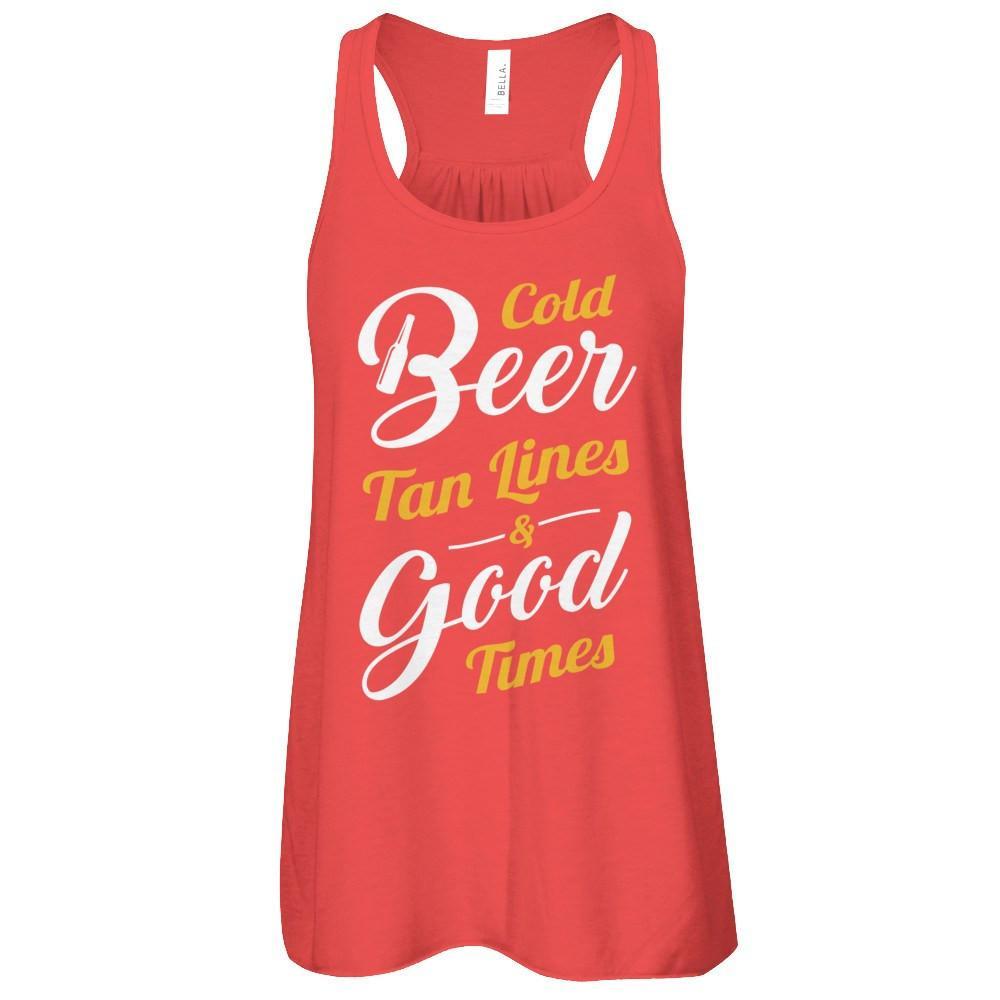 Cold Beer Tan Lines And Good Times T-Shirt & Tank Top | Teecentury.com