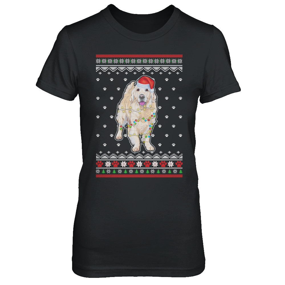 Golden Retriever Christmas Ugly Sweater Lights Dog Xmas Gift T-Shirt & Sweatshirt | Teecentury.com