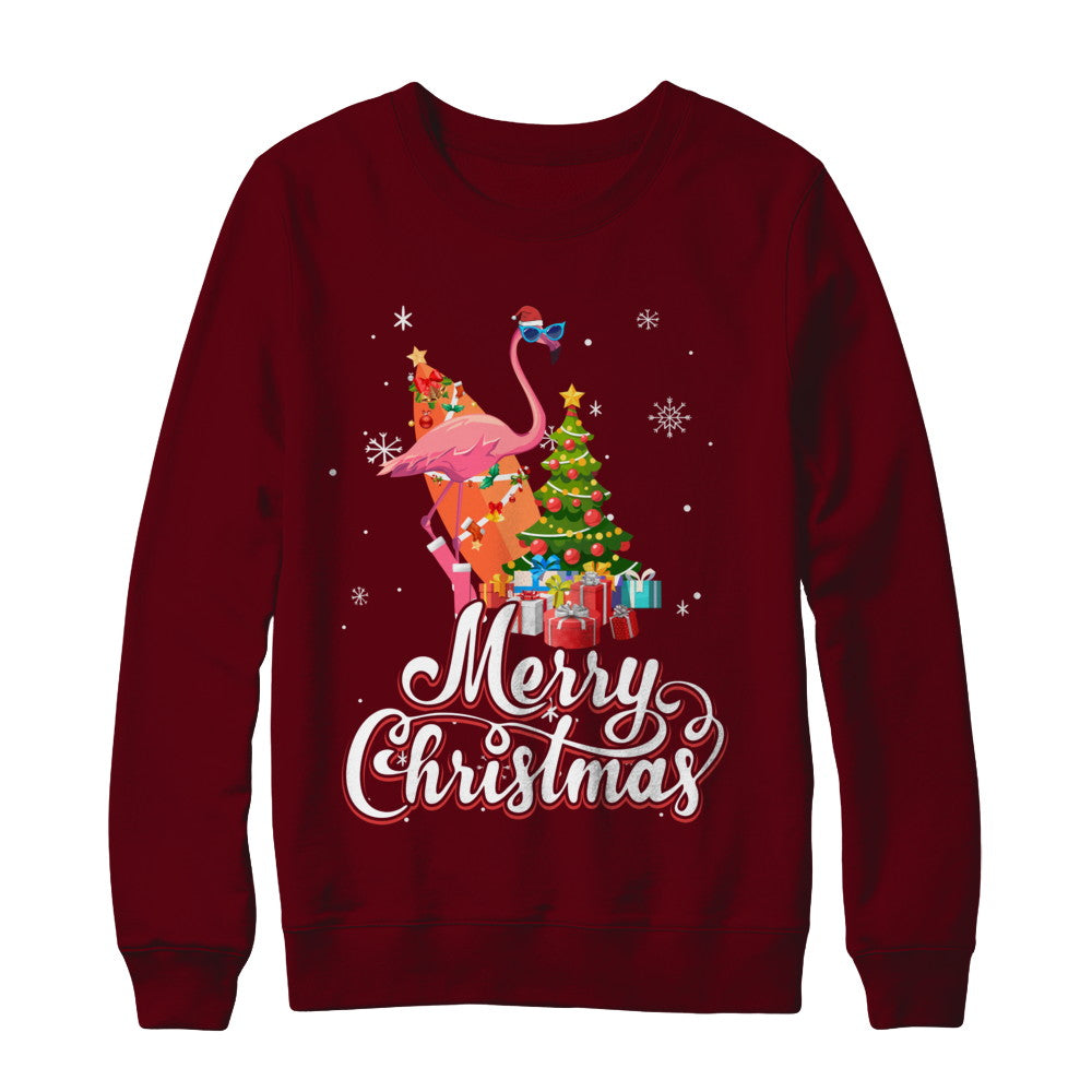 Flamingo Christmas Gift Merry Christmas Flamingo T-Shirt & Sweatshirt | Teecentury.com