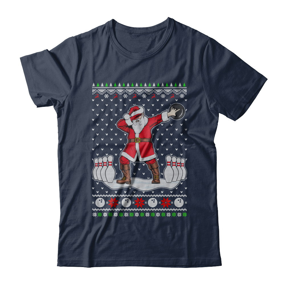 Dabbing Santa Claus Bowling Ugly Christmas Sweater T-Shirt & Sweatshirt | Teecentury.com