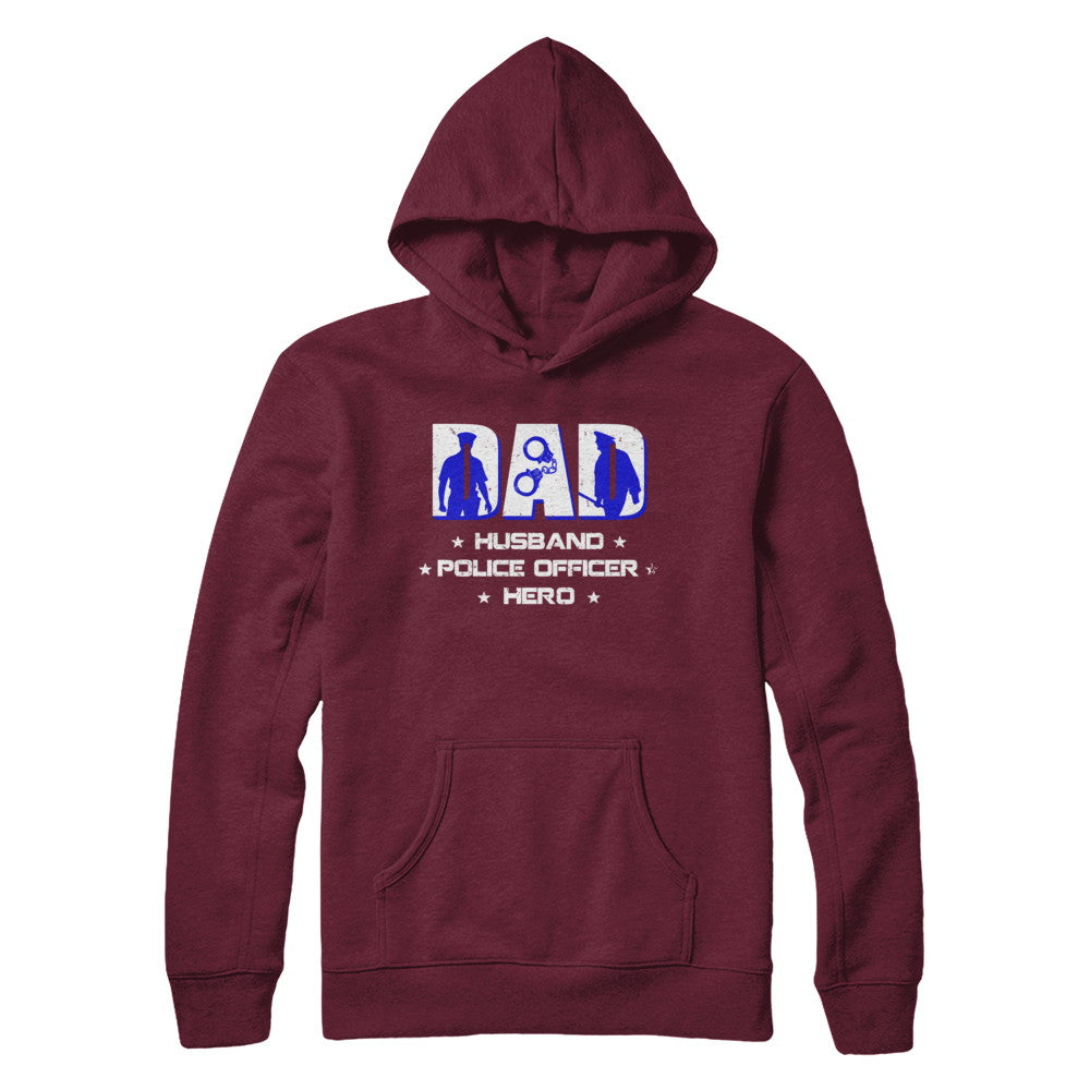 Dad Husband POLICE OFFICER Hero PoliceMan Fathers Day T-Shirt & Hoodie | Teecentury.com