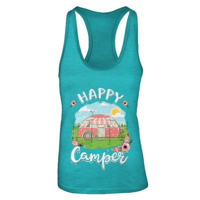 Happy Camper Flower Funny Camping Girl Gifts T-Shirt & Tank Top | Teecentury.com