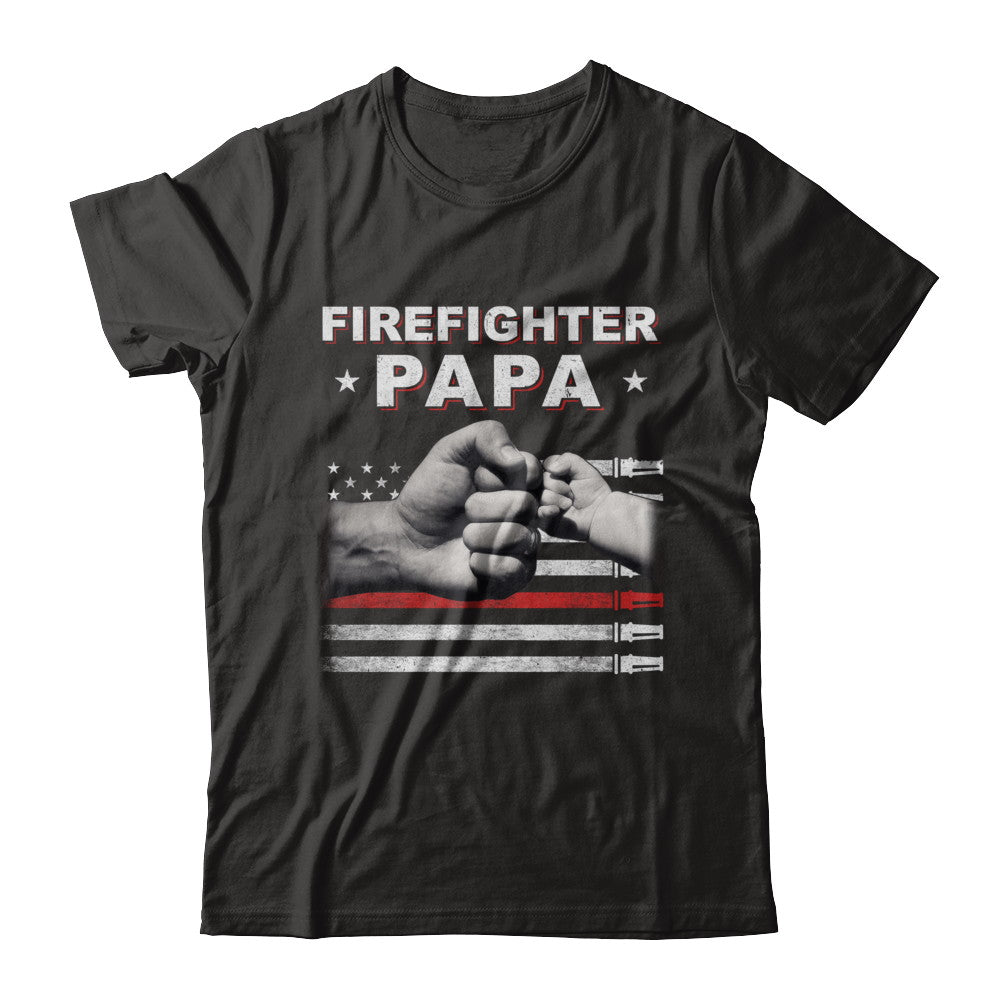 Firefighter Fireman Papa American Flag Fathers Day T-Shirt & Hoodie | Teecentury.com