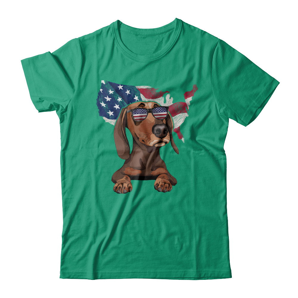 Funny Patriot Dachshund Dog 4Th Of July American Flag T-Shirt & Hoodie | Teecentury.com