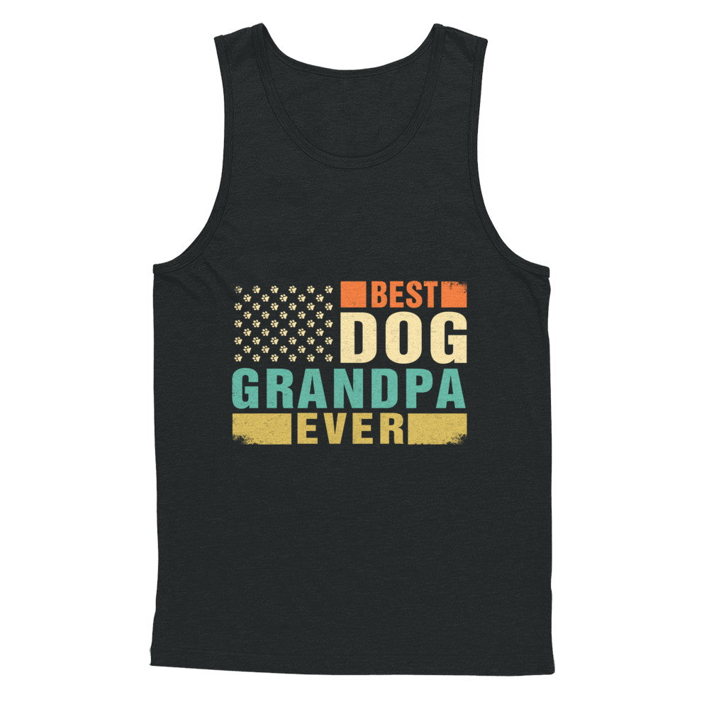 Vintage Retro BEST DOG GRANDPA EVER American Flag Fathers Day T-Shirt & Hoodie | Teecentury.com