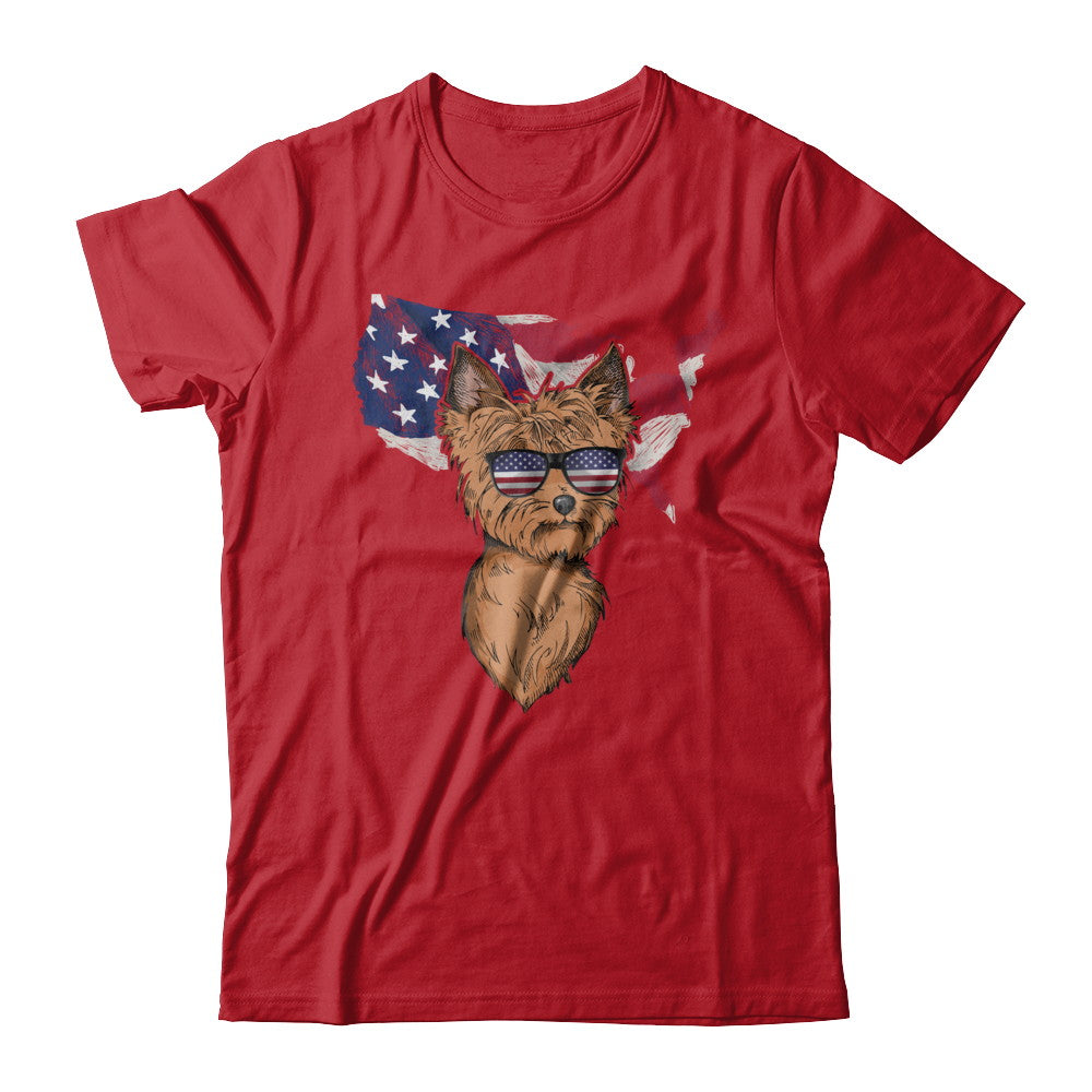 Funny Patriot Yorkie Dog 4Th Of July American Flag T-Shirt & Hoodie | Teecentury.com
