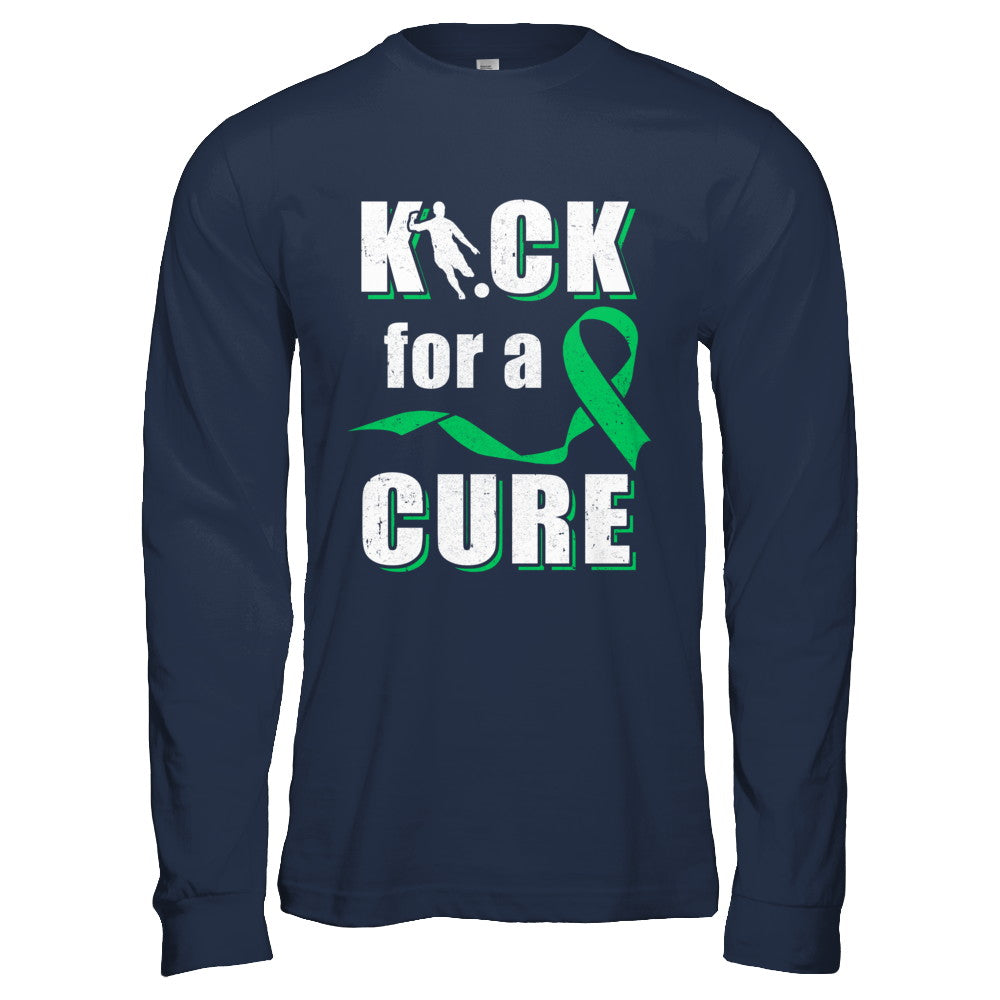 Kick For A Cure Soccer Green Liver Cancer Lymphoma Awareness T-Shirt & Hoodie | Teecentury.com