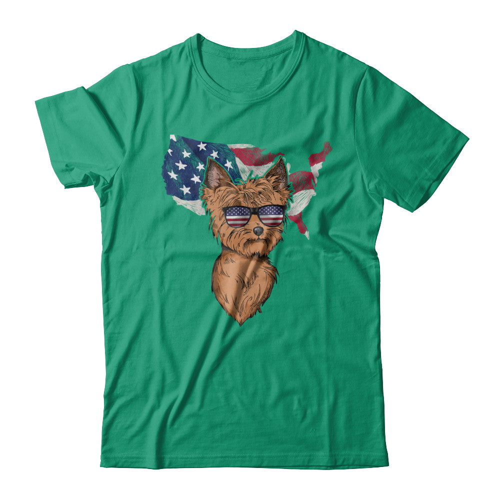 Funny Patriot Yorkie Dog 4Th Of July American Flag T-Shirt & Hoodie | Teecentury.com