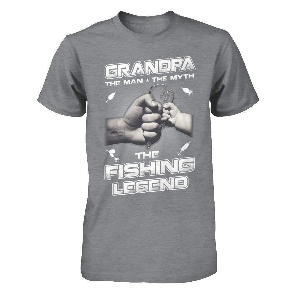 Grandpa The Man The Myth The Fishing Legend T-Shirt & Hoodie | Teecentury.com
