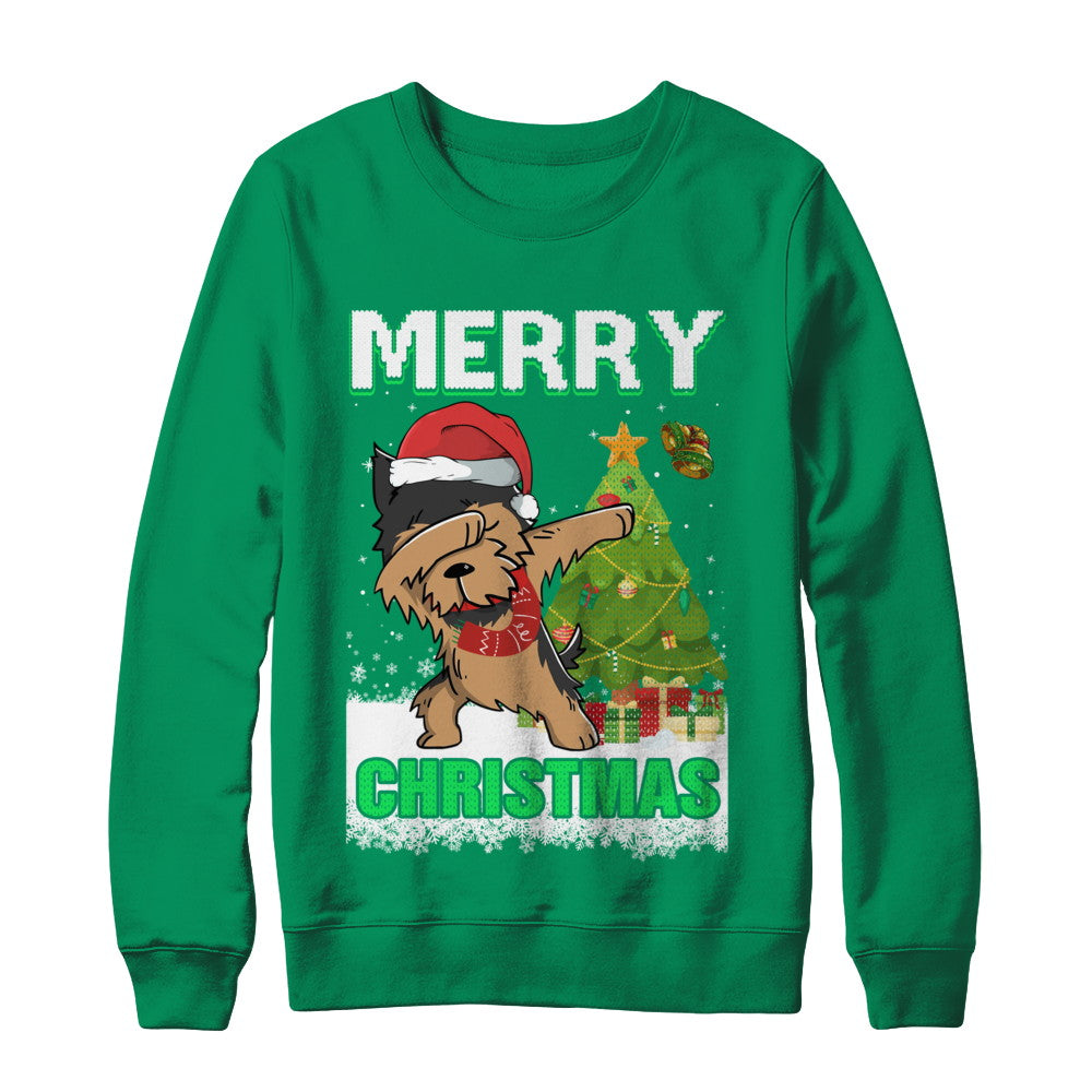 Cute Yorkshire Terrier Claus Merry Christmas Ugly Sweater T-Shirt & Sweatshirt | Teecentury.com