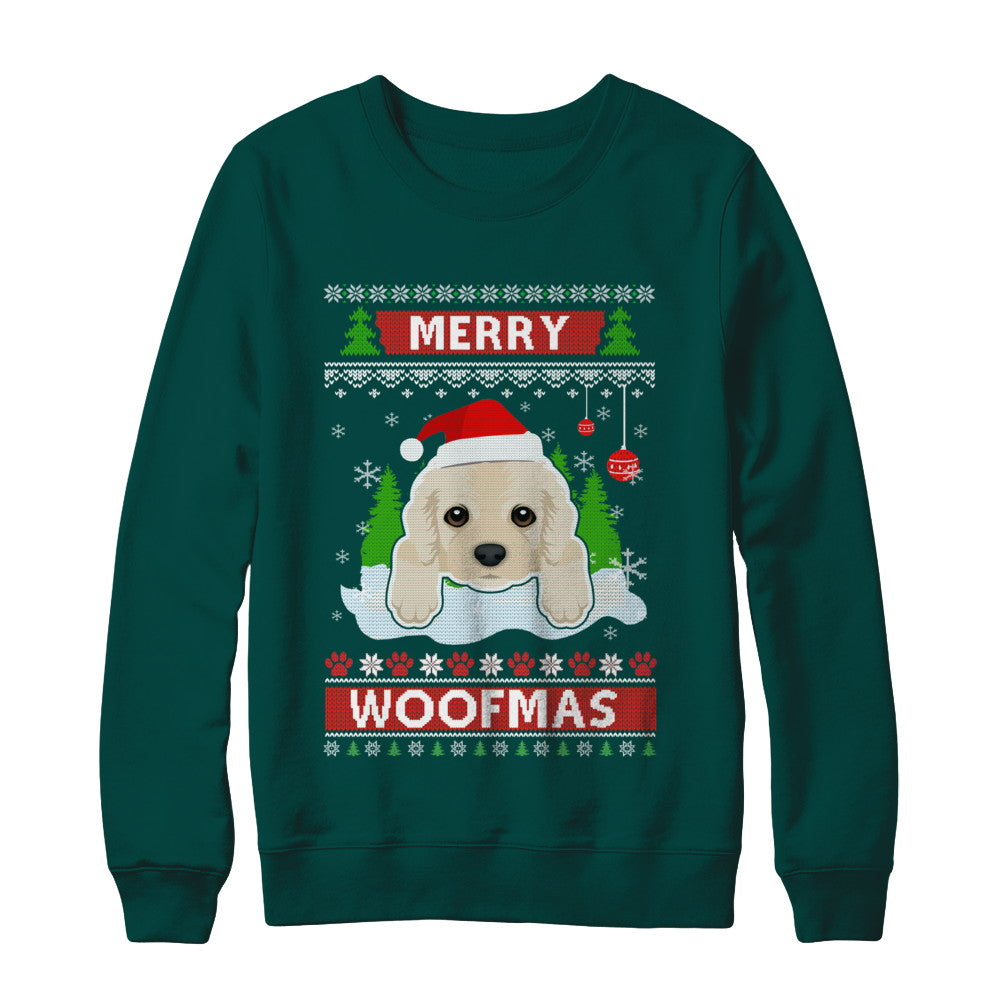 Golden Retriever Merry Woofmas Ugly Christmas Sweater T-Shirt & Sweatshirt | Teecentury.com