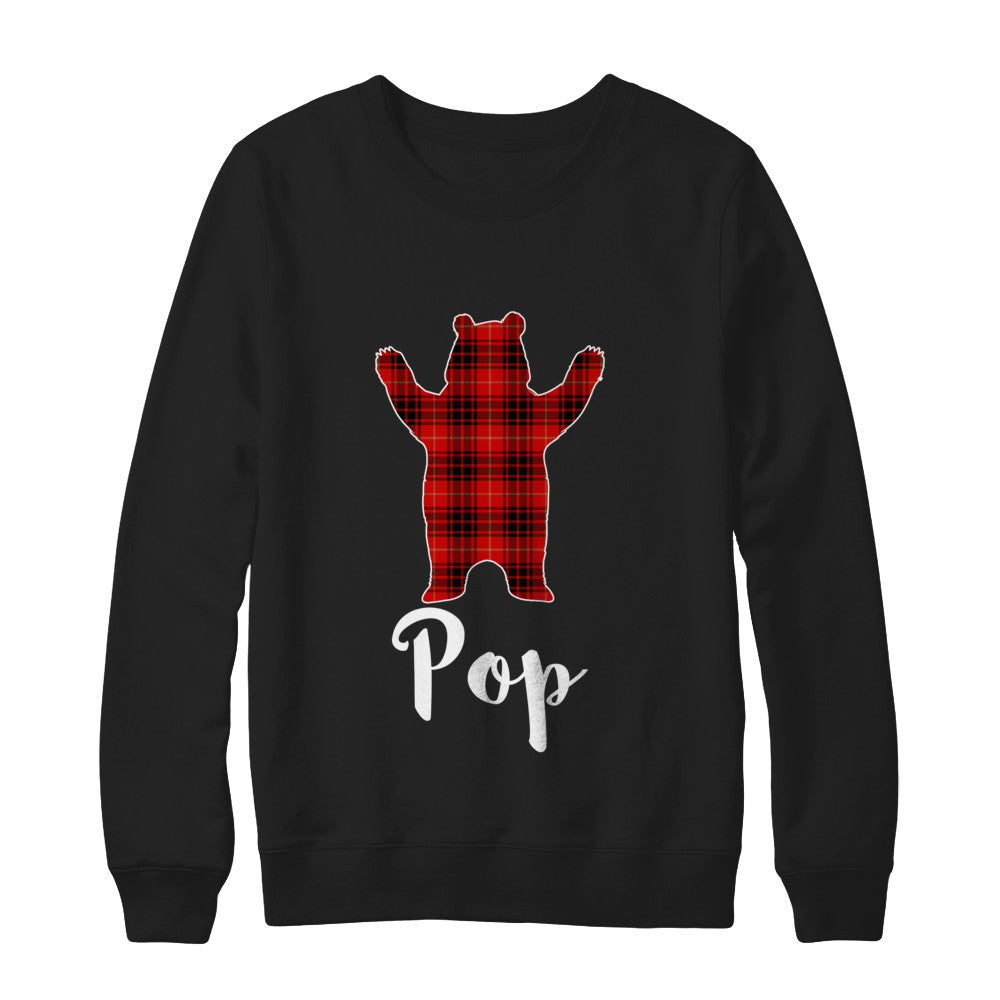 Red Pop Bear Buffalo Plaid Family Christmas Pajamas T-Shirt & Sweatshirt | Teecentury.com