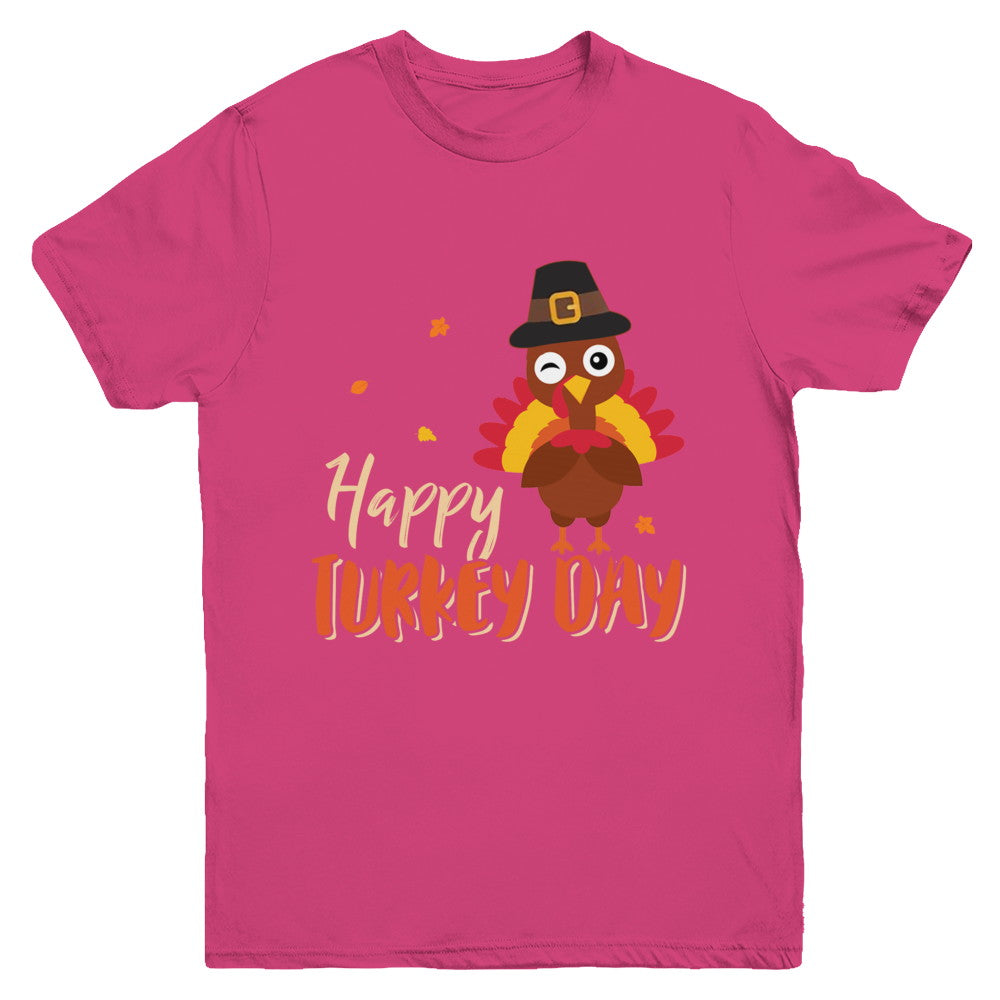 Happy Turkey Day Funny Thanksgiving Gift Youth Youth Shirt | Teecentury.com
