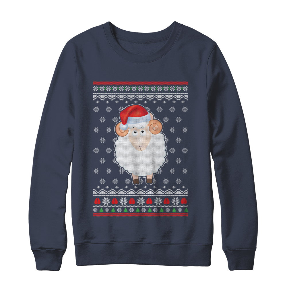 Pajamas Lamb Sheep Santa Hat Ugly Christmas Sweater T-Shirt & Sweatshirt | Teecentury.com