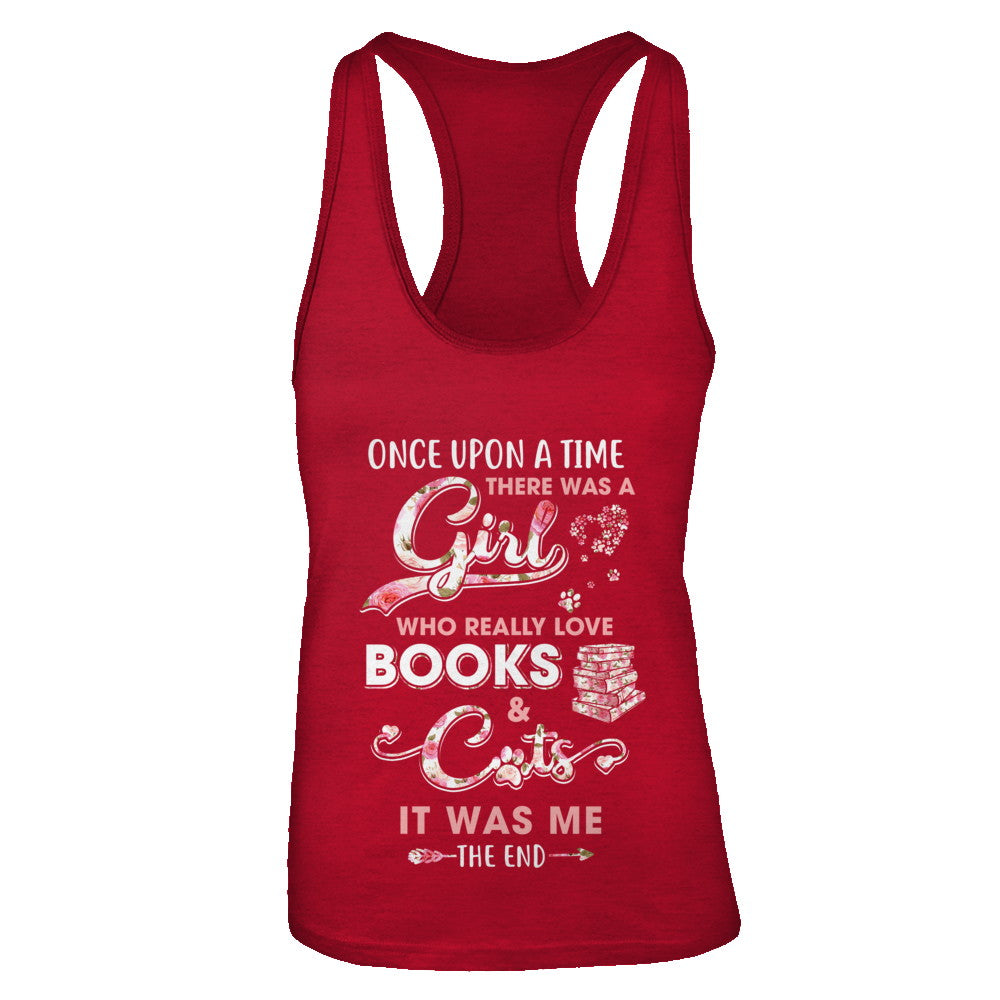 There Was A Girl Who Really Loved Books And Cats T-Shirt & Tank Top | Teecentury.com