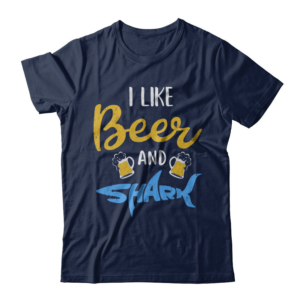 Funny Ocean I Like Beer And Sharks Gift T-Shirt & Hoodie | Teecentury.com