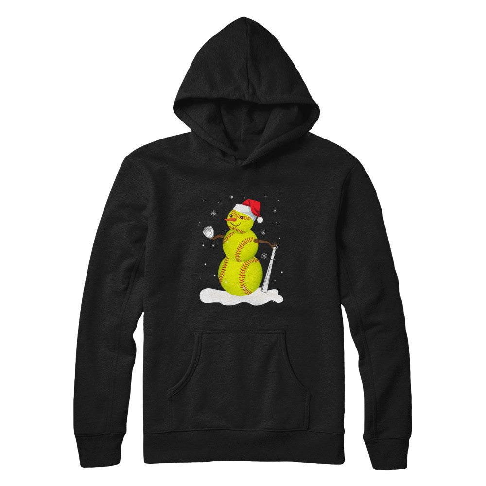 Christmas Softball Snowman Christmas T-Shirt & Sweatshirt | Teecentury.com