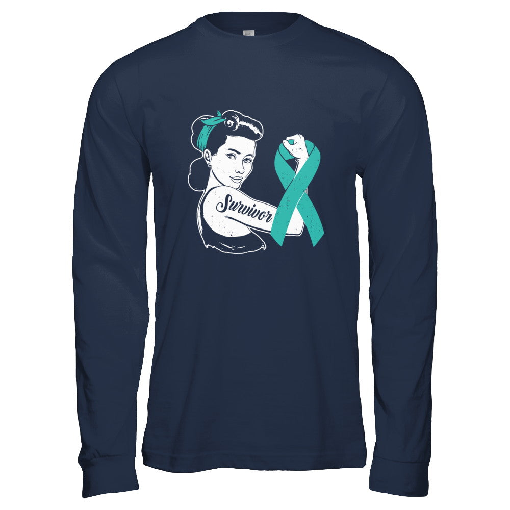 We Can Cure It Ovarian Cancer Teal Awareness Survivor T-Shirt & Hoodie | Teecentury.com