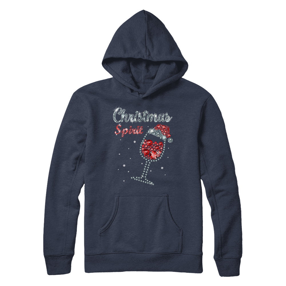 Diamond Christmas Spirit Santa Hat Wine Glass T-Shirt & Sweatshirt | Teecentury.com
