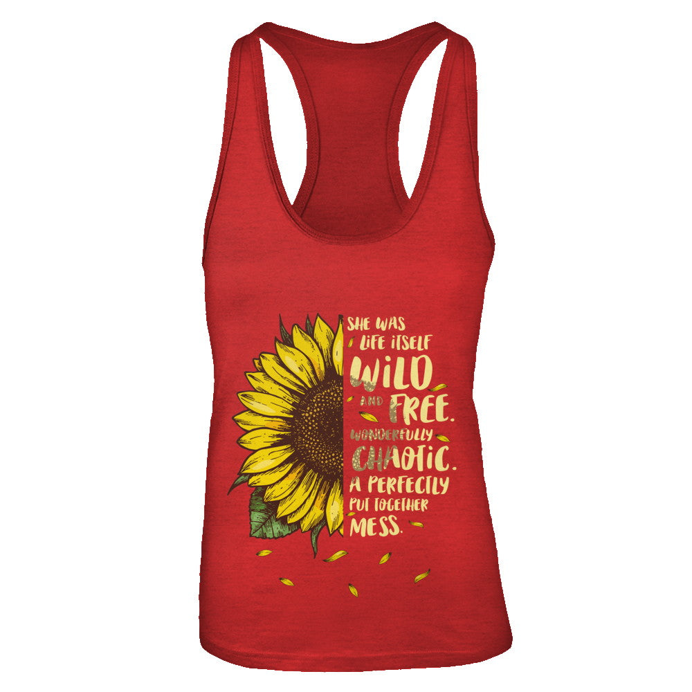 She Was Life Itself Wild And Free Vintage Sunflower T-Shirt & Tank Top | Teecentury.com