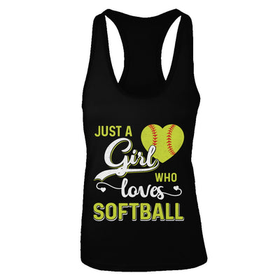 Just A Girl Who Loves Softball T-Shirt & Tank Top | Teecentury.com