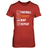Football Turkey Nap Repeat Funny Thanksgiving Day T-Shirt & Sweatshirt | Teecentury.com