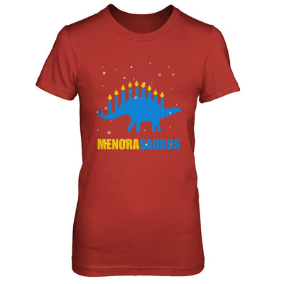 Funny Hanukkah Dinosaur Menorah Stegosaurus Menorasaurus T-Shirt & Sweatshirt | Teecentury.com