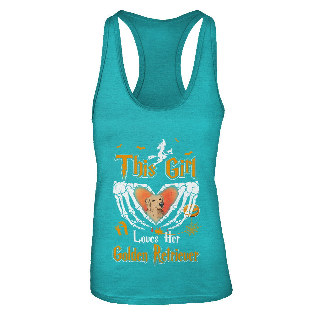 This Girl Love Her Dog Golden Retriever Halloween T-Shirt & Tank Top | Teecentury.com