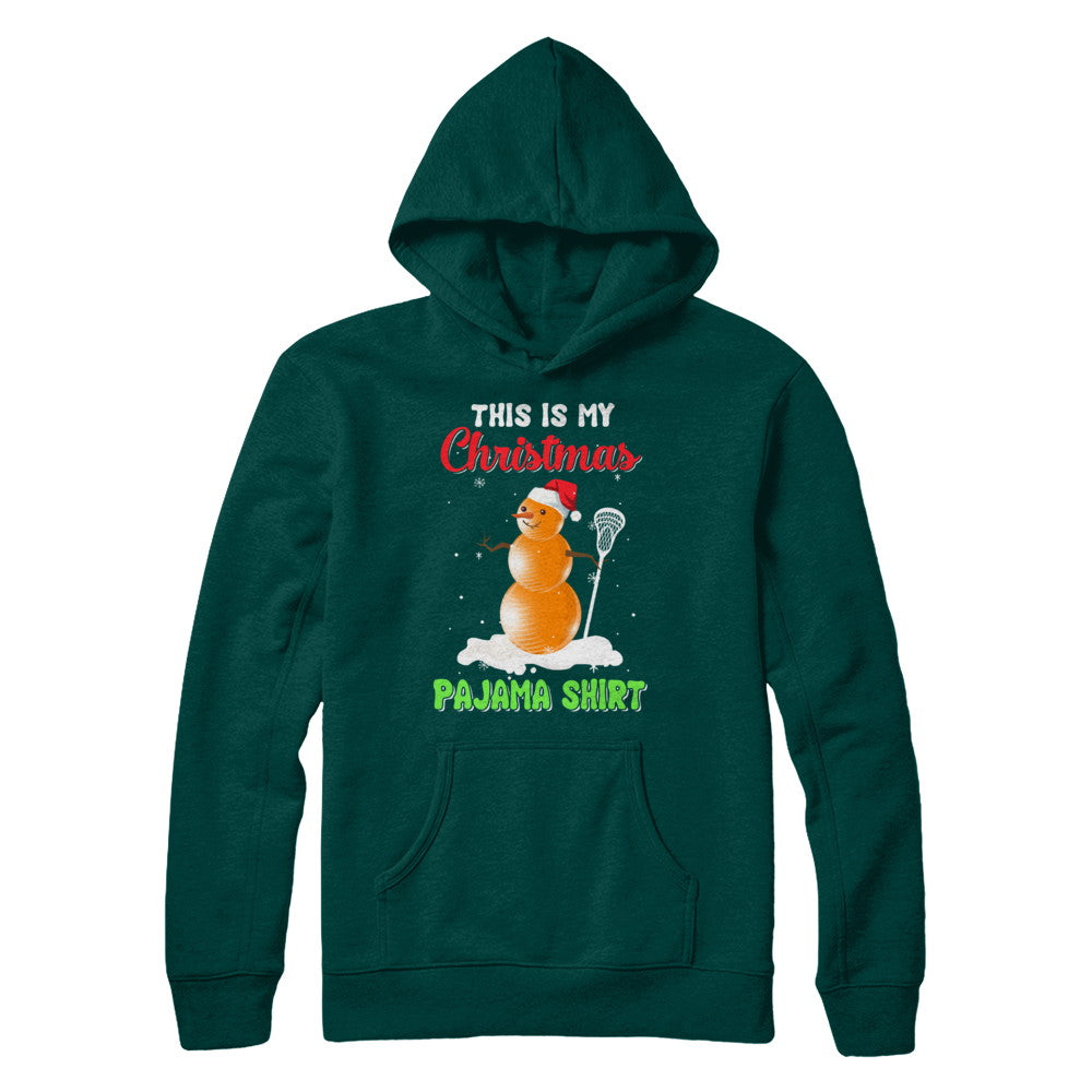 This Is My Christmas Pajama Xmas Snowman Lacrosse T-Shirt & Sweatshirt | Teecentury.com