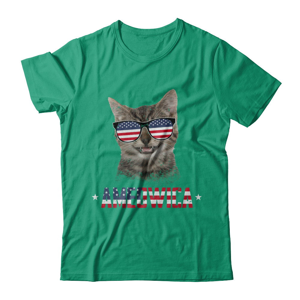 Ameowica 4Th Of July Party Meow Cat American Flag T-Shirt & Hoodie | Teecentury.com