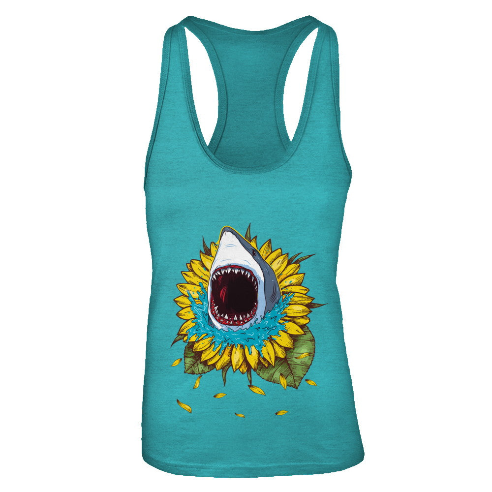 Shark Sunflower Funny Shark Lover Gift T-Shirt & Tank Top | Teecentury.com