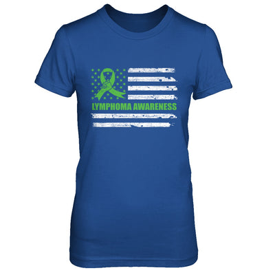 Green Ribbon Lymphoma Awareness US Flag T-Shirt & Hoodie | Teecentury.com