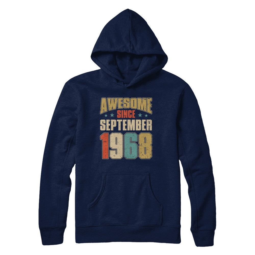 Vintage Retro Awesome Since September 1968 54th Birthday T-Shirt & Hoodie | Teecentury.com