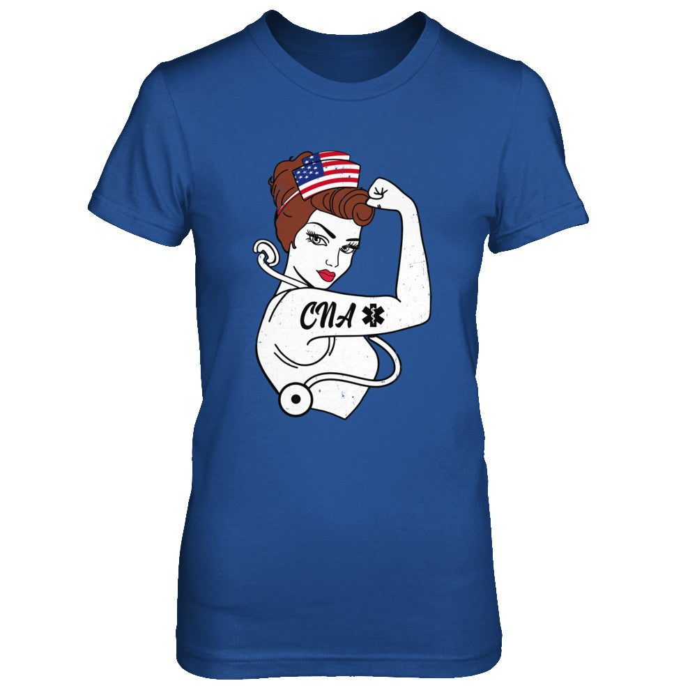 Nursing Strong Woman Cna Strong Nurse 4Th Of July T-Shirt & Hoodie | Teecentury.com