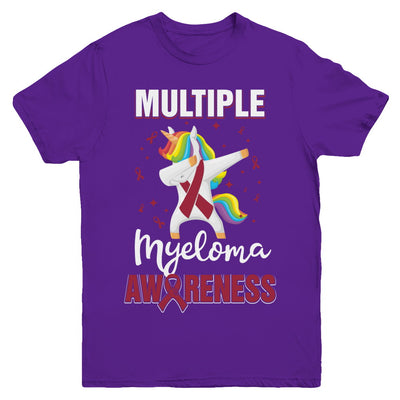 Inspirational Multiple Myeloma Awareness Unicorn Support Youth Youth Shirt | Teecentury.com