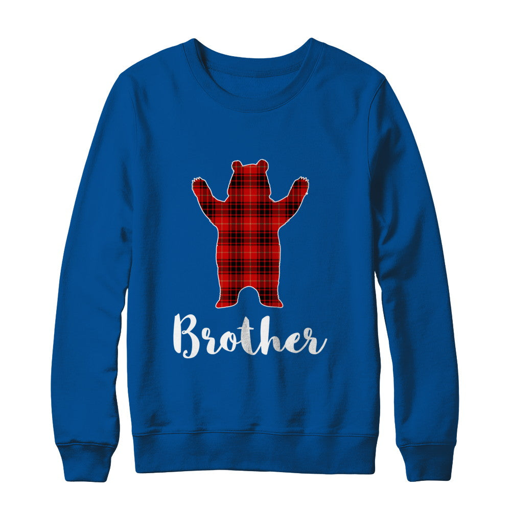 Red Brother Bear Buffalo Plaid Family Christmas Pajamas T-Shirt & Sweatshirt | Teecentury.com