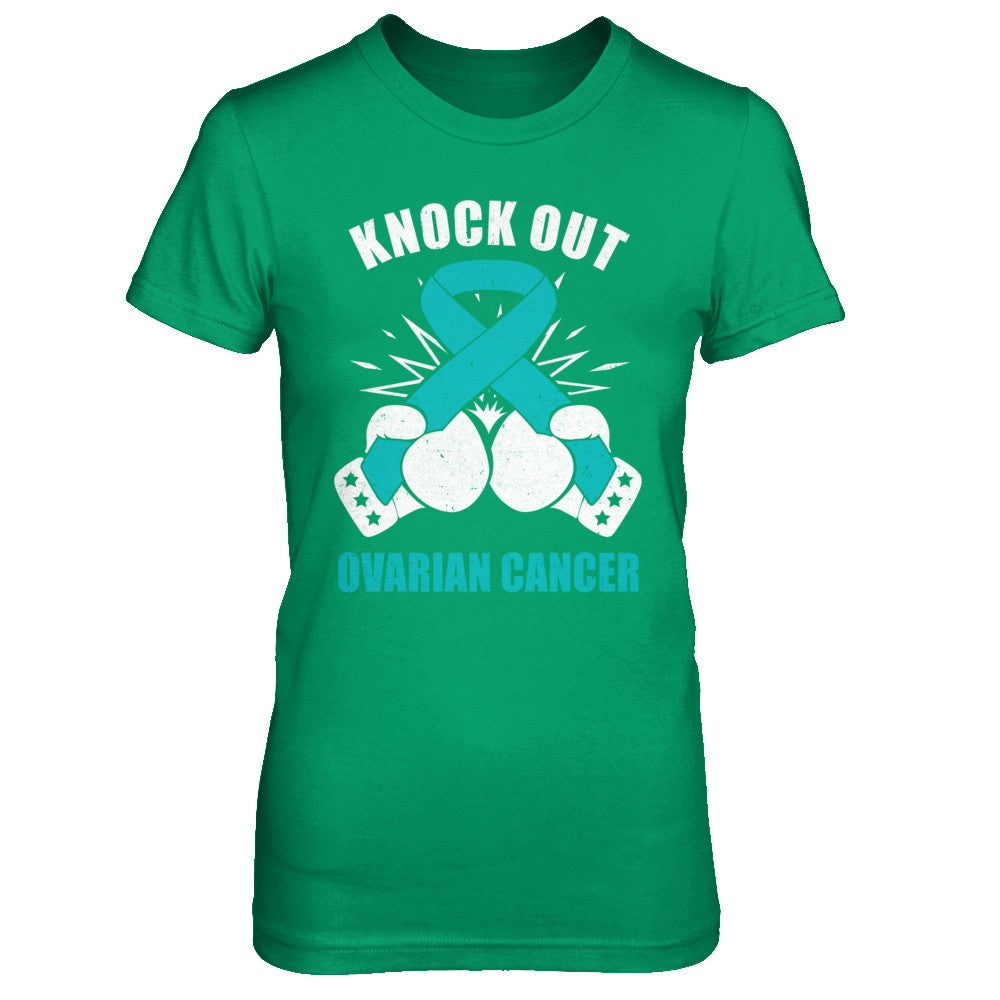 Boxing knock out Ovarian Cancer Awareness Support T-Shirt & Hoodie | Teecentury.com