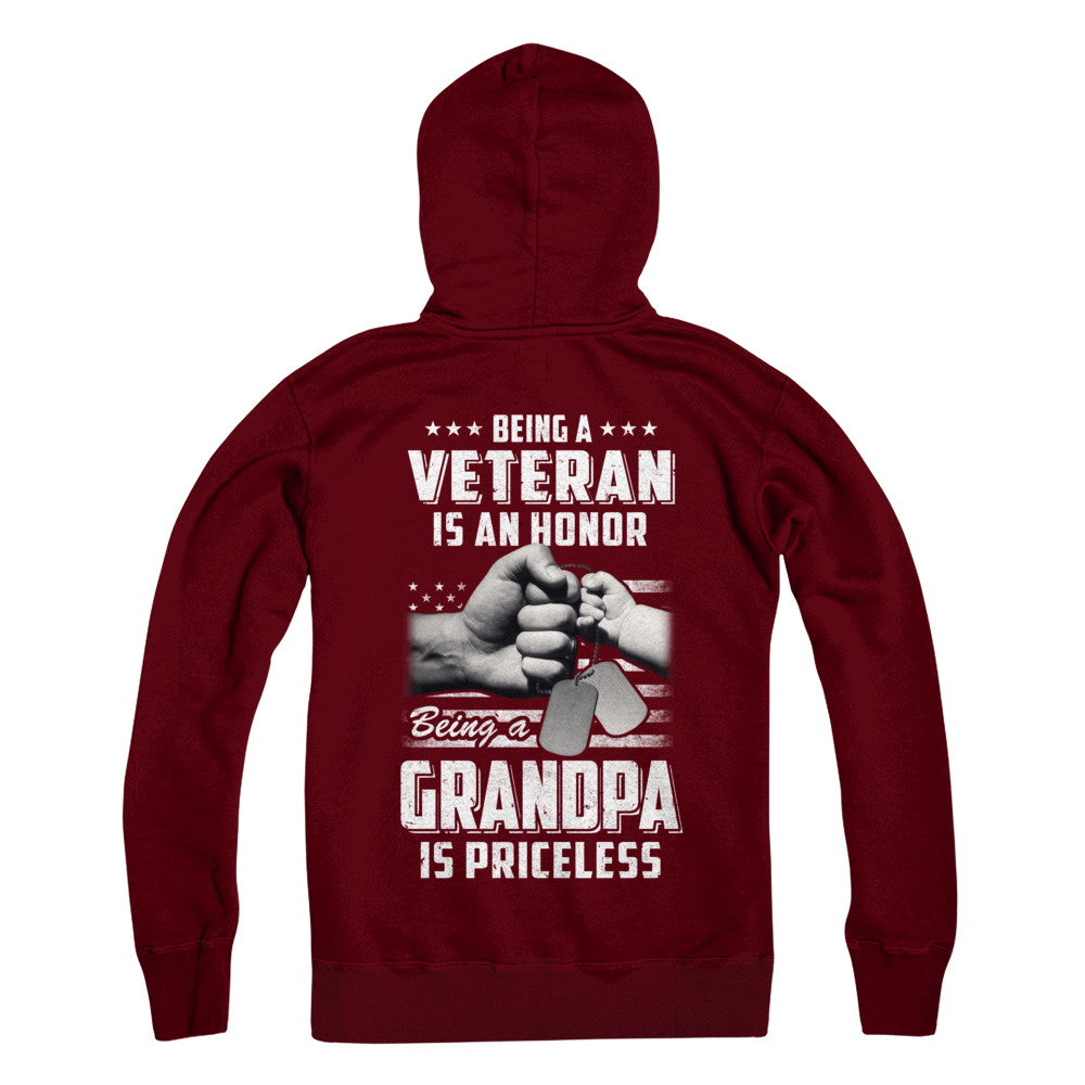 Being A Veteran Is An Honor Being A Grandpa Is Priceless T-Shirt & Hoodie | Teecentury.com