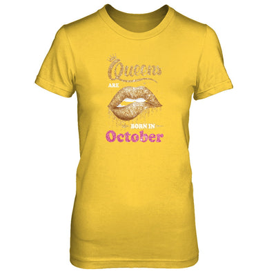 Lipstick Black Queens Are Born In October Birthday Gift T-Shirt & Tank Top | Teecentury.com
