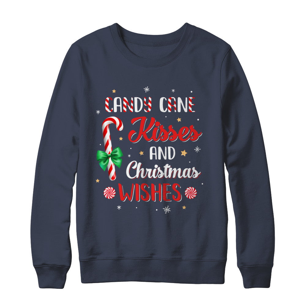 Candy Cane Kisses And Christmas Wishes Gifts T-Shirt & Sweatshirt | Teecentury.com